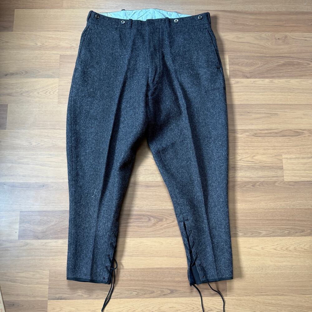 Vintage 1940's Woolrich Gray Wool Hunting Breeches Knickers Trousers Pants Sz 36